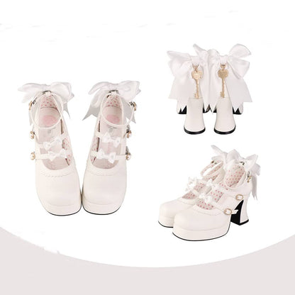Туфли с зажимами для обуви в стиле Лолиты с милым бантиком LS0228 