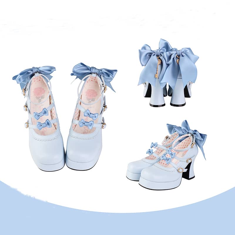 Туфли с зажимами для обуви в стиле Лолиты с милым бантиком LS0228 