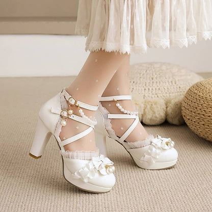 Lolita sweet bow lace shoes LS0233