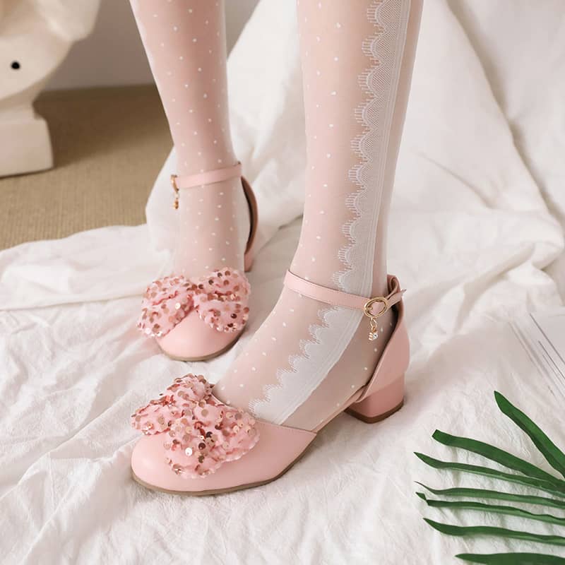 Lolita bow sequin shoes LS0234