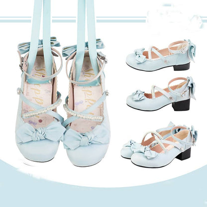 Sweet Lolita Bow Ribbon Shoes LS0238