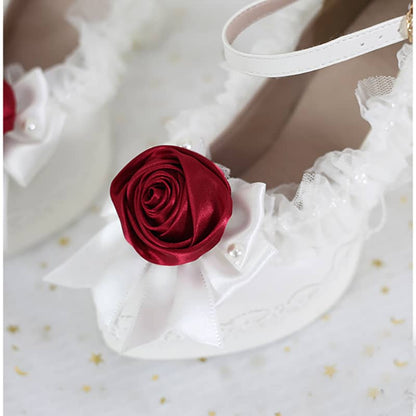Sweet Rose Bow Lace Shoes LS0239