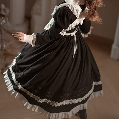 Lolita Goth Maid Dress LS0302
