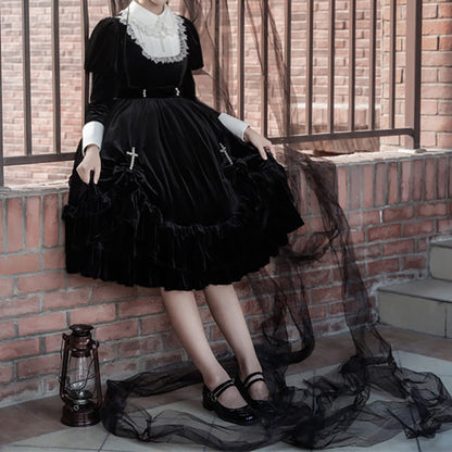 Темное платье Лолита в готическом стиле в стиле панк LS0305 