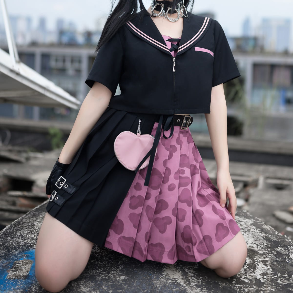 Темное платье Лолита в готическом стиле в стиле панк LS0309