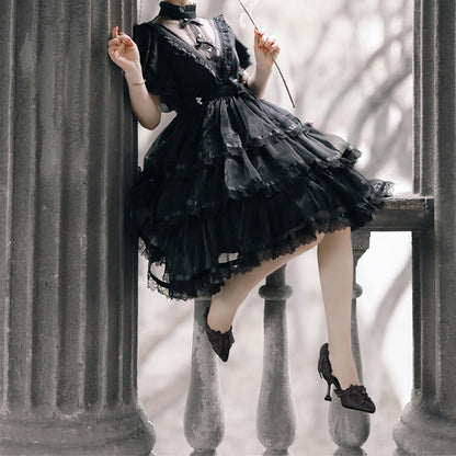 Lolita Dark Gothic OP Dress LS0320