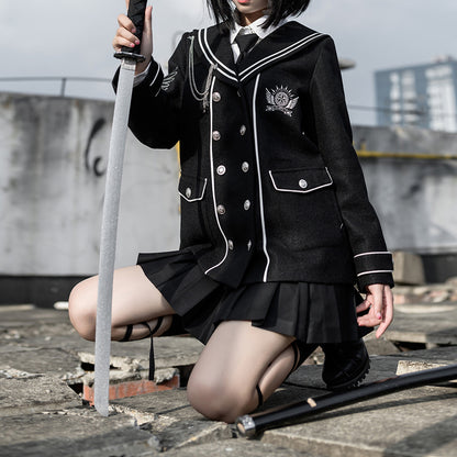 Lolita Dark Gothic Navy Suit LS0323