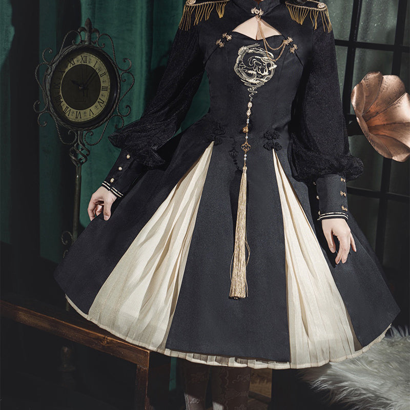 Платье Lolita в темном готическом стиле в стиле ретро LS0324 