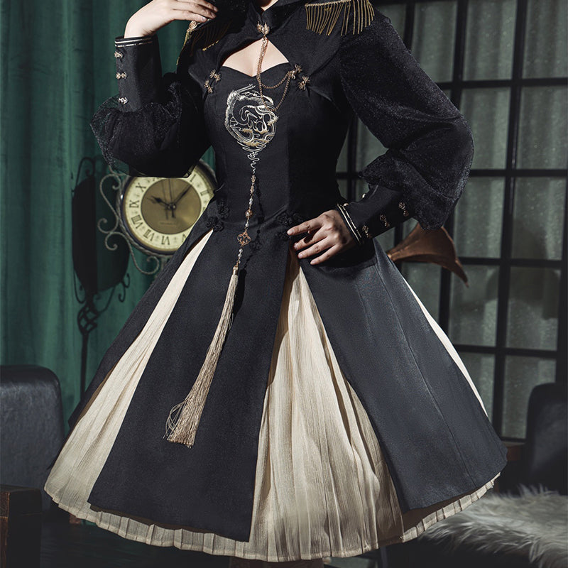Lolita Dark Gothic Retro OP Dress LS0324