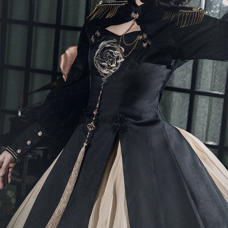 Lolita Dark Gothic Retro OP Dress LS0324