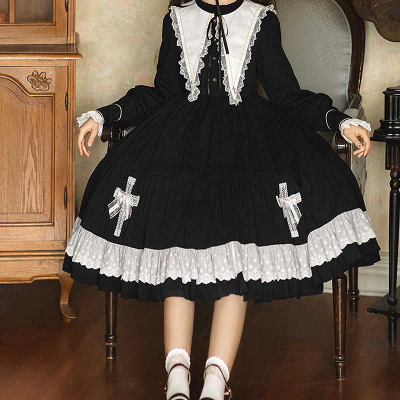 Lolita Dark Goth Navy OP Dress LS0327