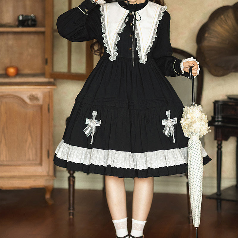 Lolita Dark Goth Navy OP Dress LS0327