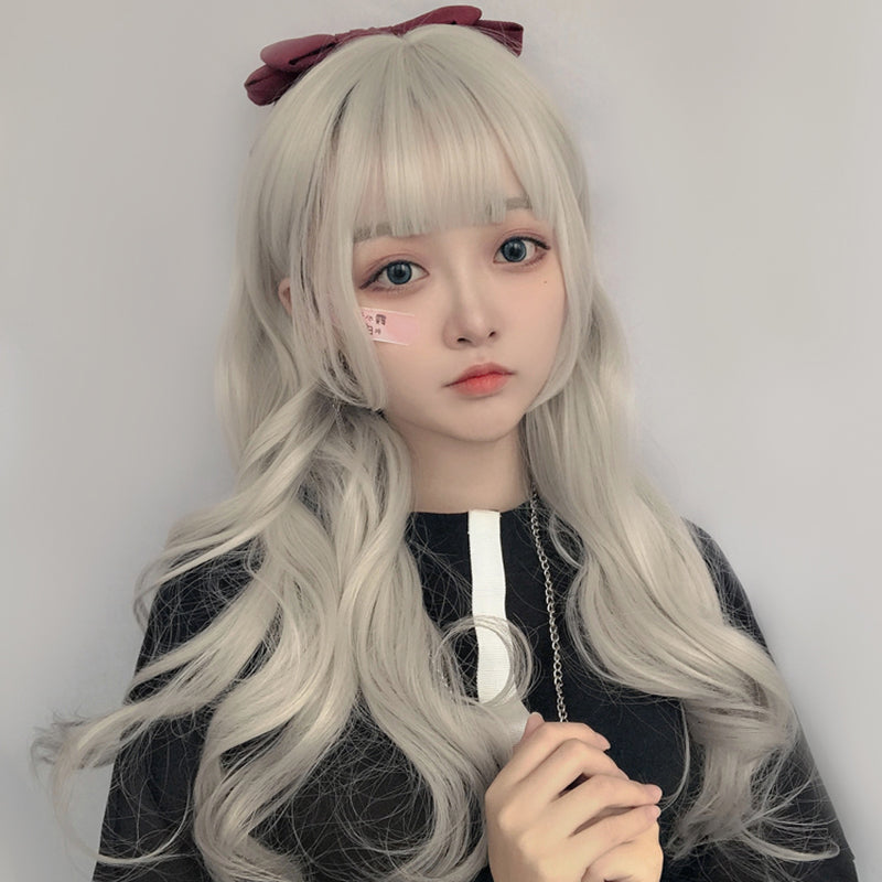 Lolita Goth Gradient Gray Long Curly Hair LS0347