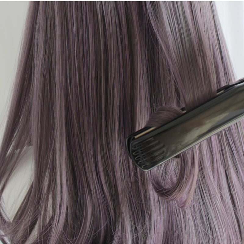 Лолита серо-фиолетовый парик средней длины LS0349