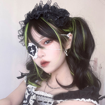 Lolita Harajuku color matching long curly wig LS0376